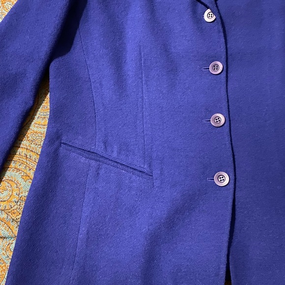 Sapphire Blue Emanuel Ungaro Jacket Sz 14 EURO Sz 48. Beautiful Cut!! - Picture 7 of 8